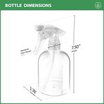 Clear Spray Bottle Adjustable Head Sprayer from Fine to Stream, 16 Oz, Pack of 3