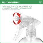 Clear Spray Bottle Adjustable Head Sprayer from Fine to Stream, 16 Oz, Pack of 3