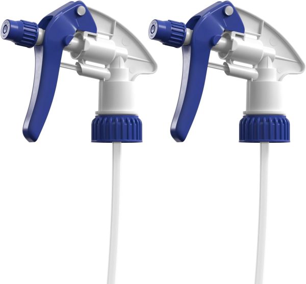 Blue 2 pk - Replacement Trigger Sprayers for 16oz and 32oz Bottles Chemical Resistant Adjustable Leakproof